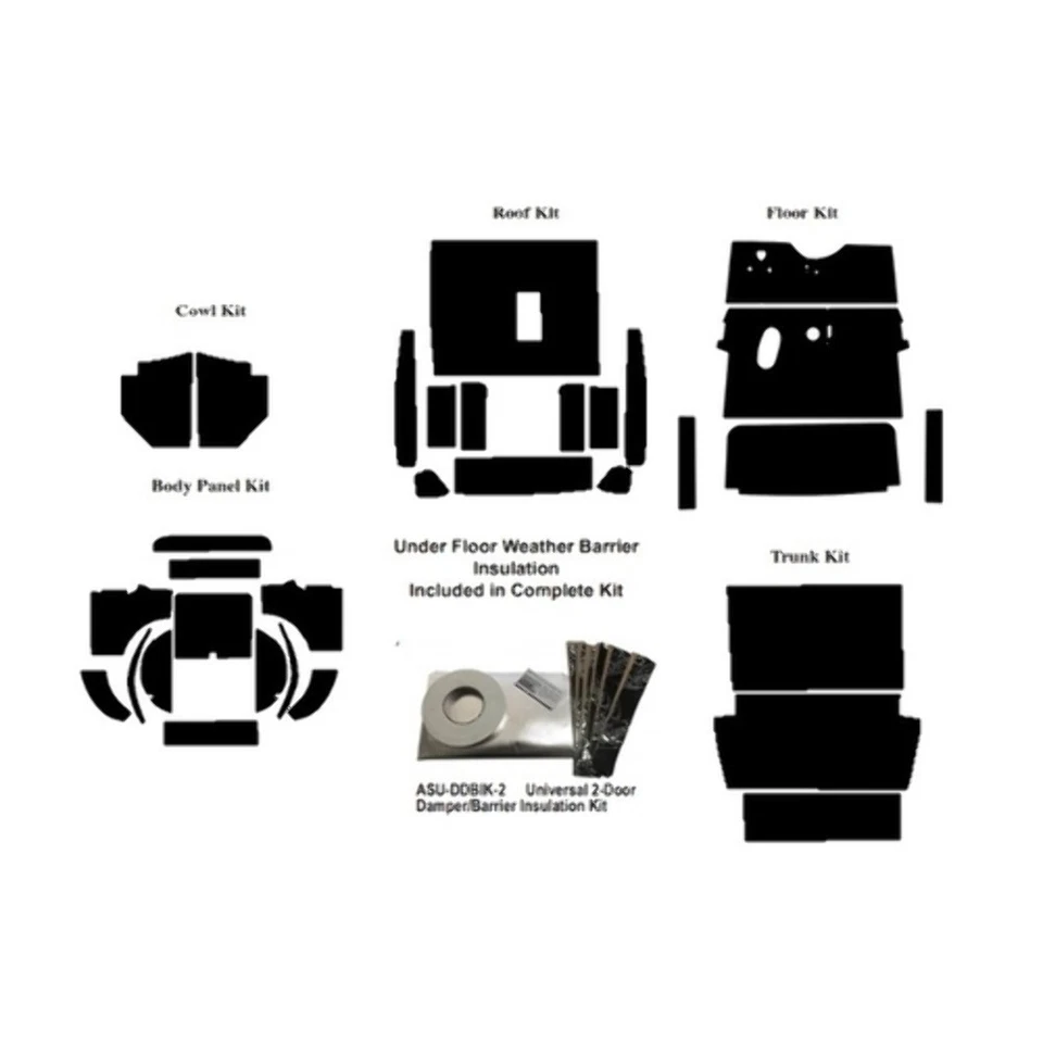 Kit de amortiguador de sonido de aislamiento para Ford Modelo A 1930-1931 cupé Acoustishield Foto 3 de 4