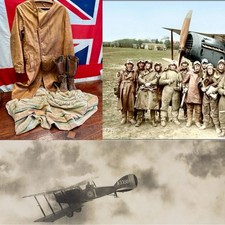 WW1 Royal Flying Corps 2nd Lt H.W Tagent Leather Flying Coat, Boots and Blanket