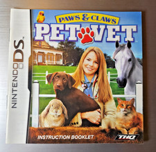 Pet  Claws: Pet Vet Instruction Booklet - Manual Only - Nintendo DS