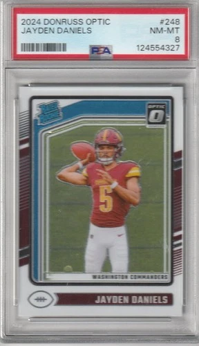 2024 Donruss Optic Jayden Daniels Rookie PSA 8 Commanders RC