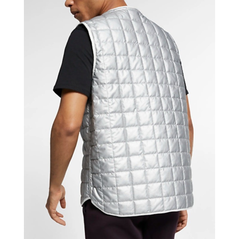 SACAI X NIKE Giubbotto giacca smanicato Nike uomo Tech Pack taglia media bianco argento reversibile