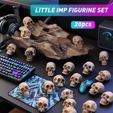 20 Halloween Skeleton Head Statue Garden Resin Sculpture Ornament Skull Figurine