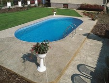 Pool Stahlwandpool Holzoptik Oval 7,3 x 3,7 x 1,2 m Ovalpool Swimmingpool