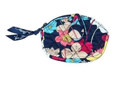 Vera Bradley HAPPY SNAILS Button Zip Coin Purse Small Wallet Case Floral