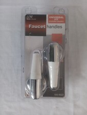 Vintage Faucet Handles White  Silver Universal Fit New