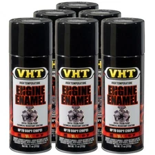 VHT High Temp Paint VHTSP124 (6-PACK); Engine Enamel 11oz Gloss Black 550°F