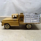 Vintage Tonka Farms Stake Truck, 1960-61 Pressed Steel, Tan/Beige