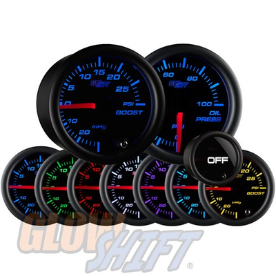 #ad #ad GlowShift 52mm Tinted 7 Color 30PSI Boost amp; 100PSI Oil Pressure Gauge Set $139.99