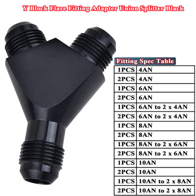 6AN 8AN 10AN to 4AN 6AN 8AN Y Block Flare Fitting Adapter Union Splitter US.NEW