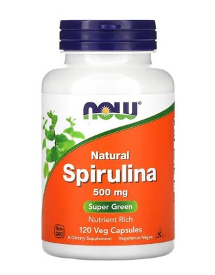 Now Foods Natürliche Spirulina, 500 mg, 120 Veg-Kapseln