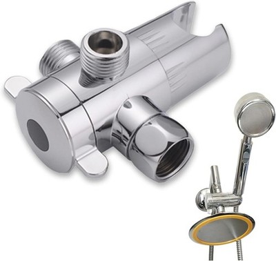 3 Way Shower Diverter Valve 1/2  Three Head Splitter Adapter and Fixed Spray H