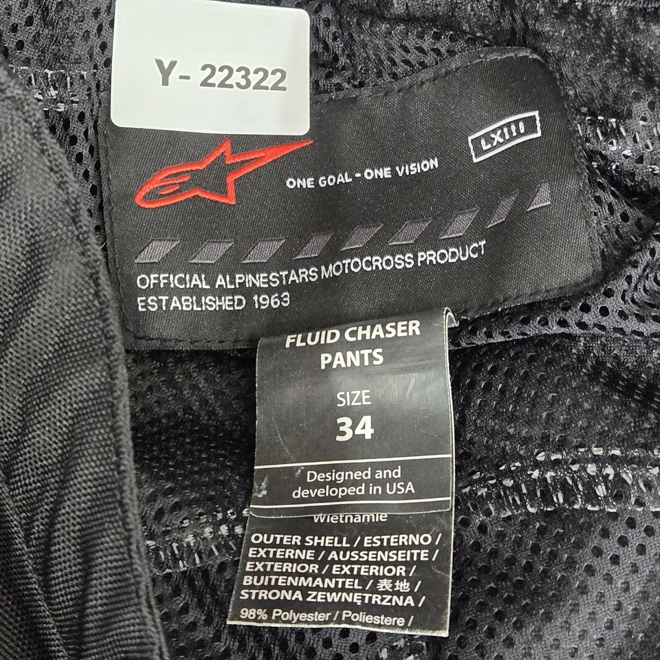 Pantalones Alpinestars Hombre 34 Negro Logo Motocross Colorblock Star Fluid Chaser Foto 4 de 4