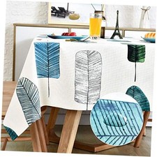 Vinyl Oilcloth Tablecloth Wipeable PVC Heavy 72" x 54" Rectangular Leaves