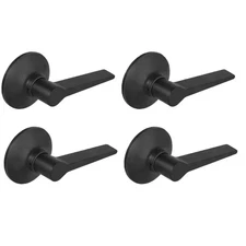 Freedom Matte Black Hall/Closet Door Lever (4-Pack)