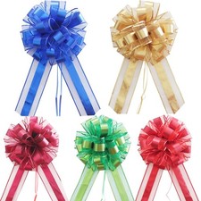 Mixed Color Extra Large Ribbon Pull Bows Gift Wrapping 9 Inch 5 PCS