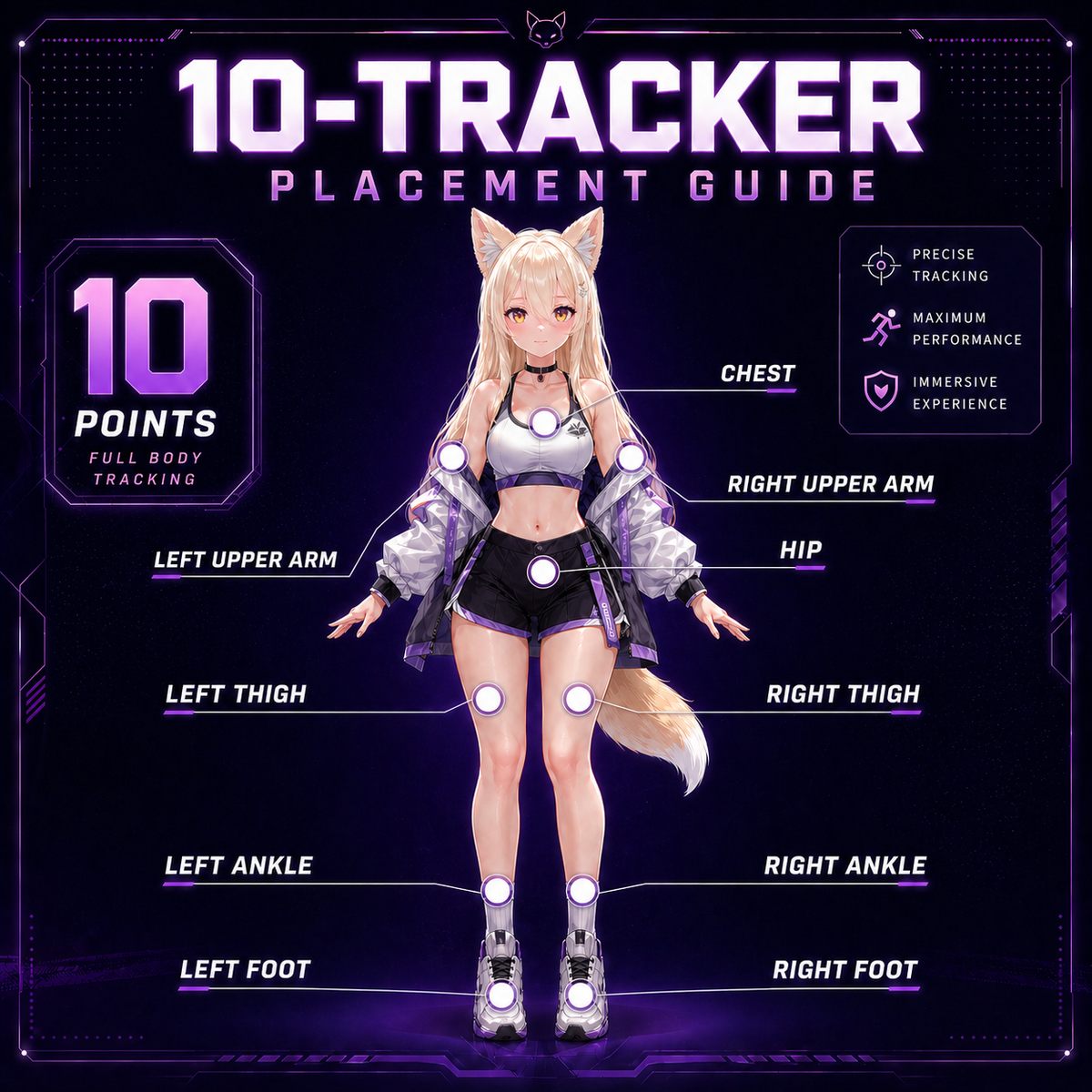 SlimeVR Compatible Full-Body Trackers 10-Pack | VRChat SteamVR FBT