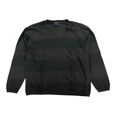 Tommy Hilfiger XXL Pullover Damen Sweatshirt Braun Grau Gestreift Baumwolle - Bild 1 von 4