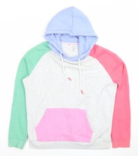 Joules Womens Multicoloured Hoodie UK 10 Grey Pink Green Blue Cotton Blend