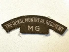 WW2 The Royal Montreal Machine Gun Regiment Canada Military Shoulder Title Badge