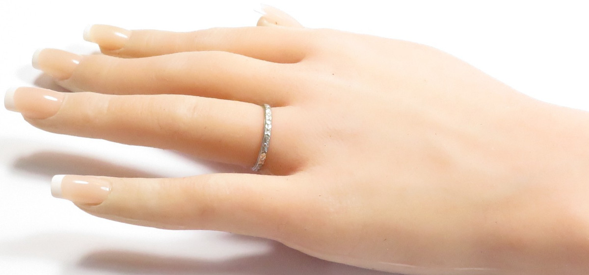 Antique Art Deco 1920's Bristol Wedding Band Ring Platinum Size 6.75 UK-N 2.37MM View 5