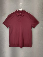 Old Navy Polo Shirt Men Large Red Classic Fit Go-Dry Short Sleeve Performance
