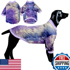 D.E.E Cotton Tie Dye Dog Shirt for Large Dogs - Lightweight Purple (Girl/Boy) 2X