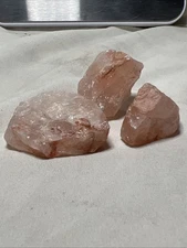 Pink Quartz 3 Pieces Natural Gemstone 42 Grams