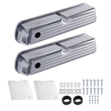 Finned Polished Valve Cover For Ford Small Block 289 302 351w 1962-1985 Finned Polished Valve Cover For Ford Small Block 289 302 351w 1962-1985