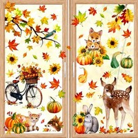 Fensterbilder Selbstklebend Herbst 9 BläTter Thanksgiving Deko Fensterdekoration