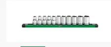 SK Professional Tools 1/2"Drive 11 Piece 6 Point Metric Socket Set w/ Rail New