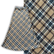 SZ TALL Vintage 70s Tan Black Plaid Tartan Maxi Aline Skirt Grunge Indie Winter