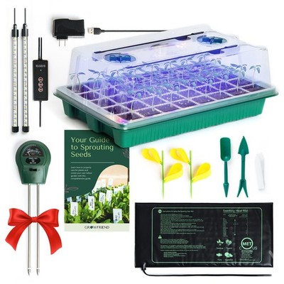 Seed Starter Kit with Grow Lights & Heat Mat   40-Cell Seed Starter Tray, Hum...