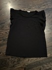 Les Amis Black Clip Dot Ruffle Flutter Sleeve Blouse Women's Size Small — photo 1