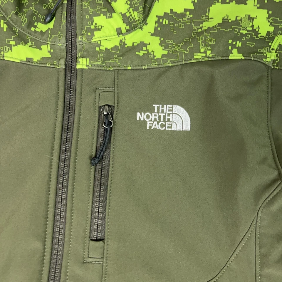 The North Face Jacket Mens Medium Green Apex Softshell Zip Pockets Outdoors - Image 2 of 4