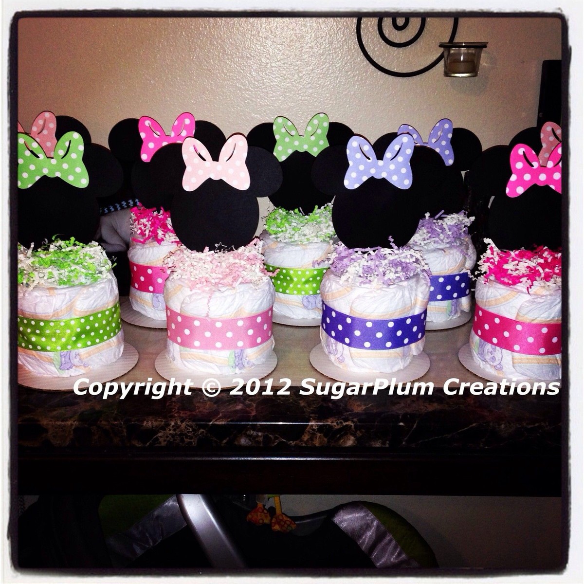 Minnie Mouse Baby Shower Diaper Cake
