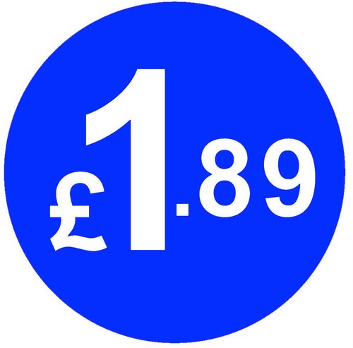 20mm Blue Price Point Shop Stickers POS / Sticky Labels £1, £1.99, £2, £3, £5 - Picture 15 of 49