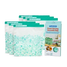 Keep Food Fresh Longer Food Saving Reusable Bag 6 Pieces Large