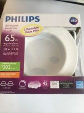 Philips LED Recessed Retrofit Trim 5" Or 6" 10w LED 2 Pack Downlight