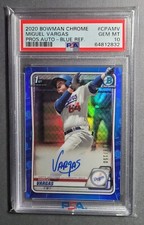 2020 Bowman Chrome Prospects Miguel Vargas Blue Refractor Auto /150 PSA 10