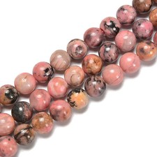 Natural Multi Color Rhodonite Smooth Round Beads 6mm 8mm 10mm 15.5'' Strand