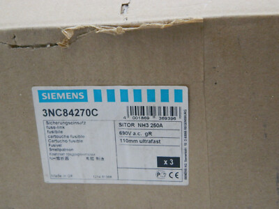 3x Siemens 3NC84270C SITOR Fuse Block