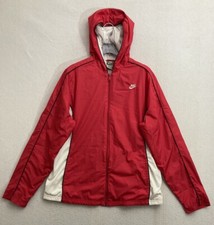 NIKE Sportswear Windrunner Hooded Jacket XL Red White Windbreaker Full Zip
