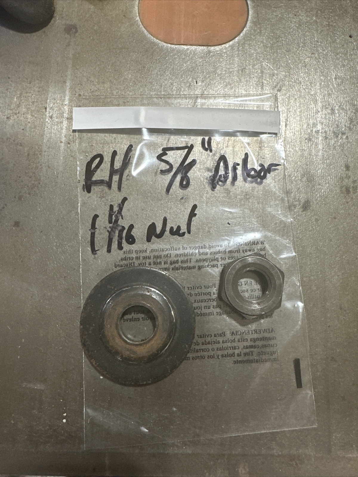 CRAFTSMAN TABLE SAW 113.xx ARBOR NUT & COLLAR RH Thread 5/8” Arbor 1 1/