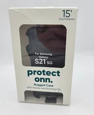 Protect Onn. Rugged Cell Phone Case With Holster And Rotating Clip New In Box