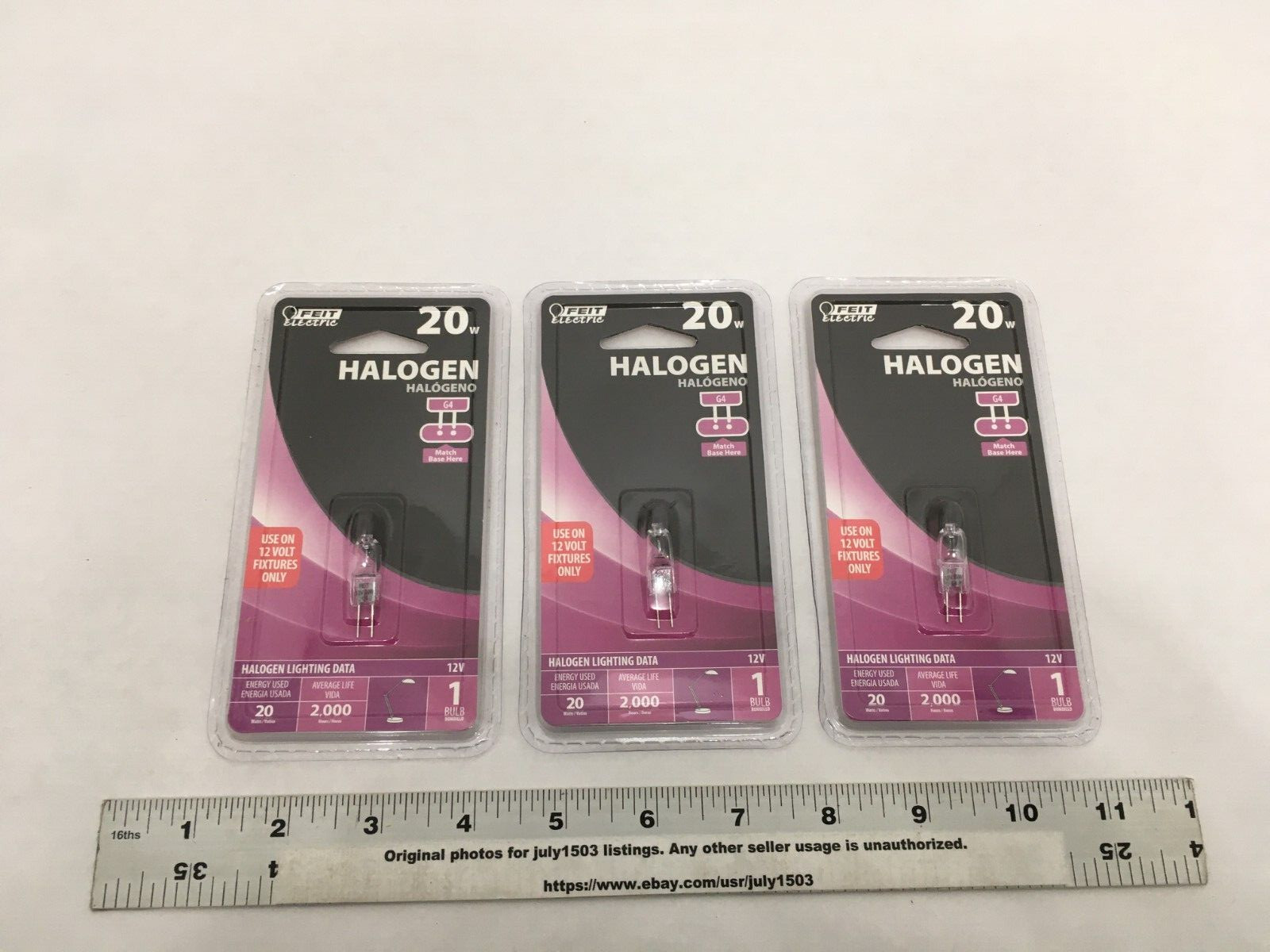 (3) NEW Feit Electric 20W 12V Bulb - G4 Base - 3 x 1pk - BPQ20T3