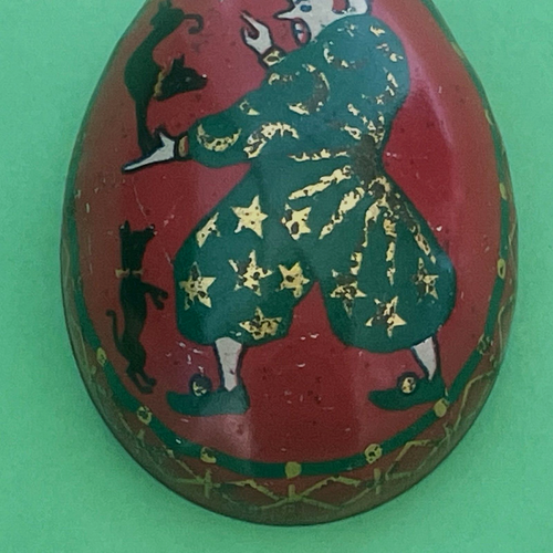 Ancienne boîte "œuf de Pâques" en tôle lithographiée - décor Clown Cirque - Bild 20 von 23
