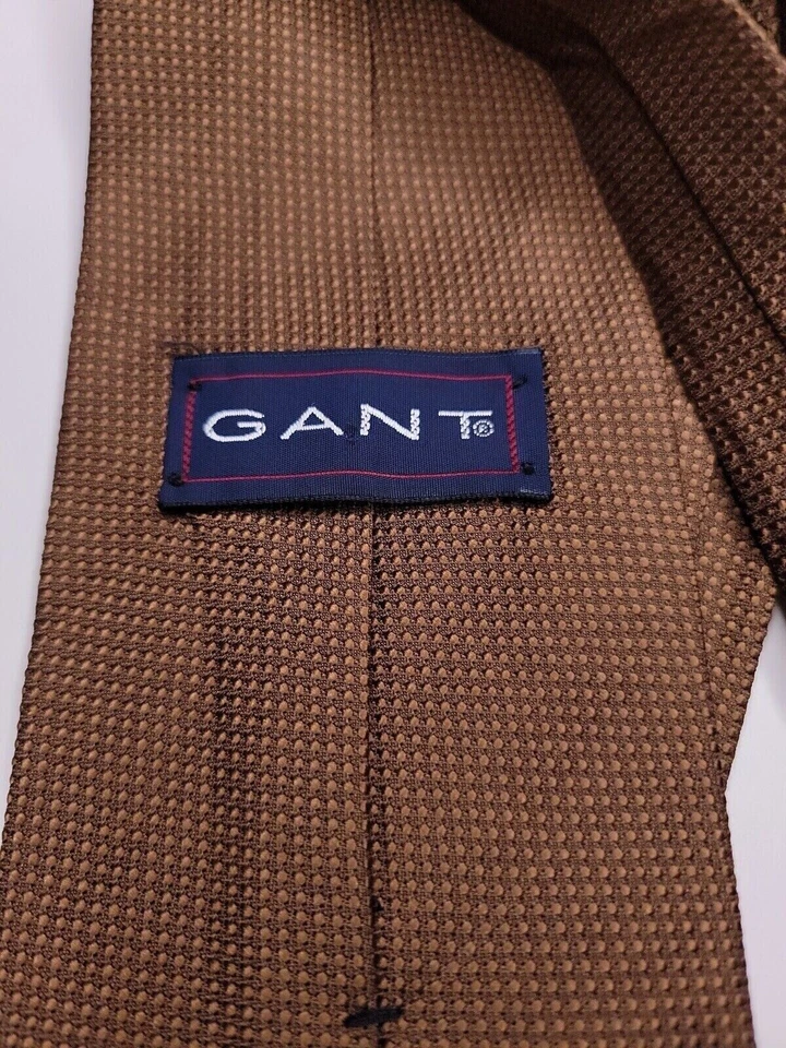 Corbata formal para hombre Gant 56"Lx3,75"W corbata de cuello marrón Foto 3 de 4