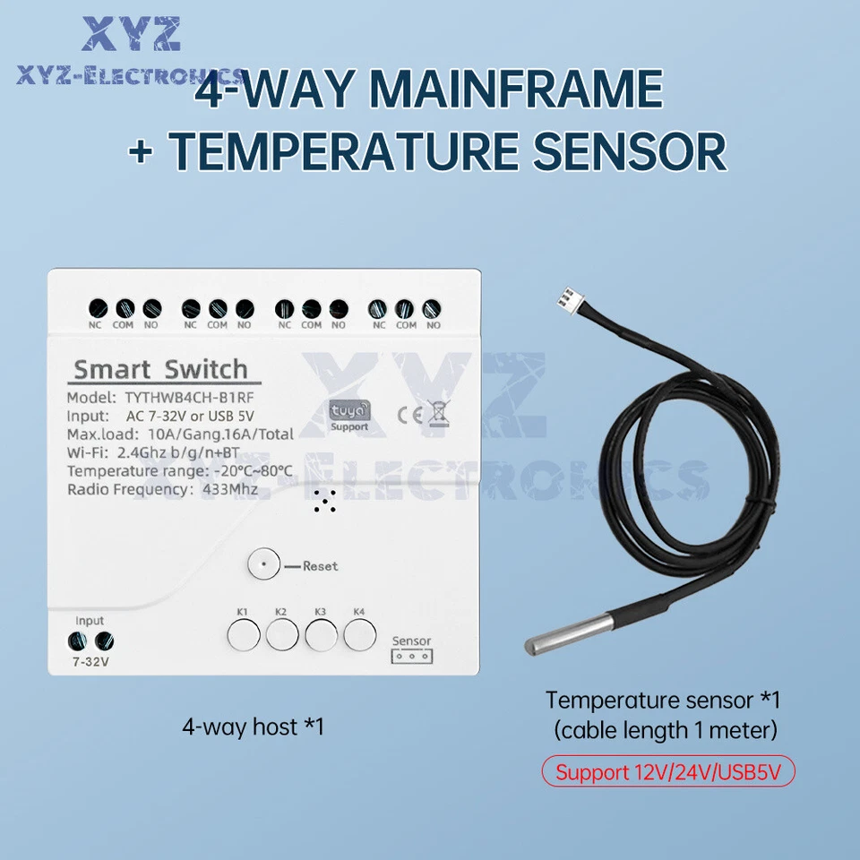 Tuya Smart Temperature Humidity Switch Module Sensor Work With Alexa Google Home - Image 4 of 4