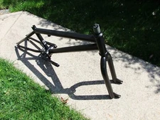 Mid School BMX Bicycle Frame W/Fork, Headset, and Cranks, Black