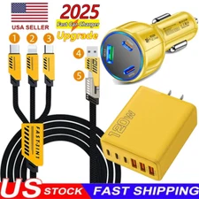 120W Super Fast Charging USB Type C Wall/Car Charger For All Cell Phone iPad